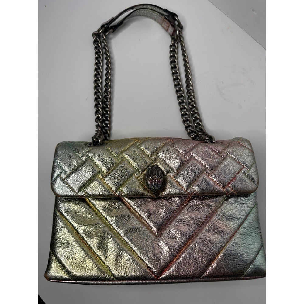 Kurt Geiger London Kensington Ómbre Rainbow Leather Bag w/Adjustable Chain Strap
